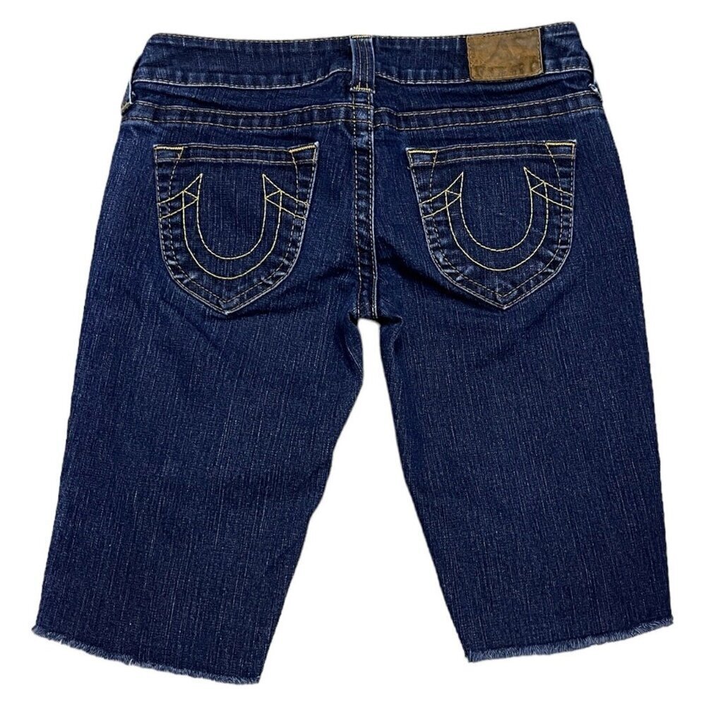 True Religion Raw Hem Summer Cut Off Denim Jean Shorts Womens 29” Waist